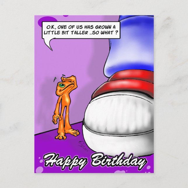 Lil Illow Orange - Happy Birthday Postcard Postkarte (Vorderseite)