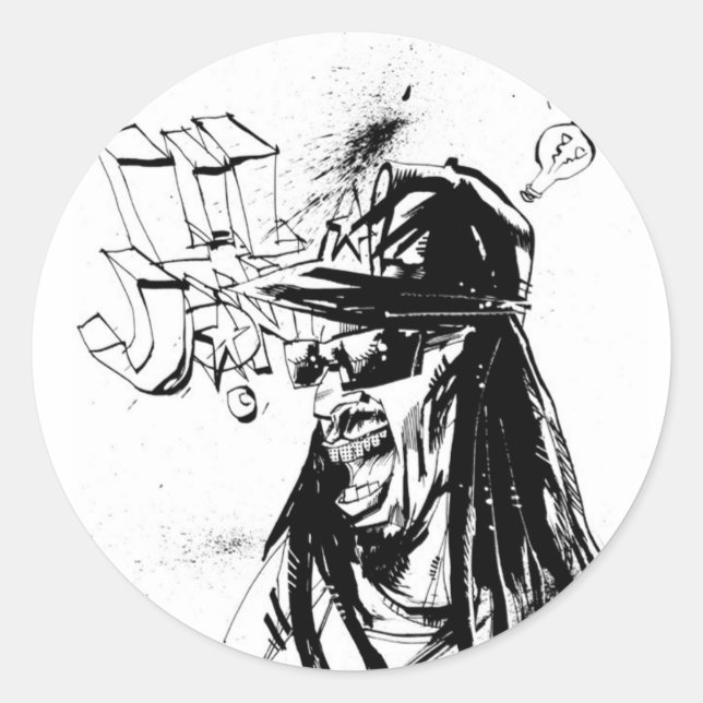 Lil Jon "Collaboration by Jim Mahfood and Lil Jon" Runder Aufkleber (Vorderseite)