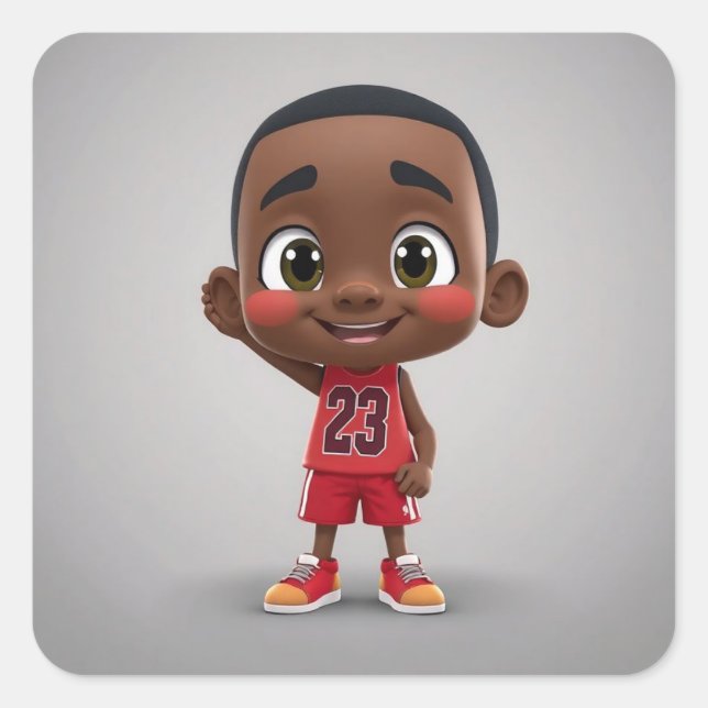 Lil Jordan Quadratischer Aufkleber (Vorderseite)