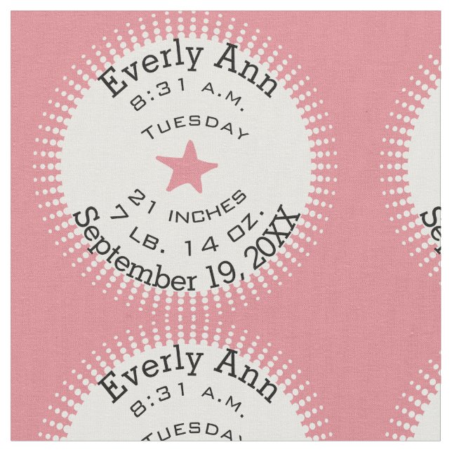Lil' Lady Pink Star - Geburtsstunde Stoff (Nahaufnahme)
