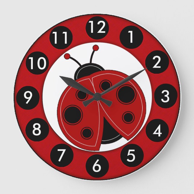 "Lil Ladybug" ACRYLIC WALL CLOCK Große Wanduhr (Vorderseite)