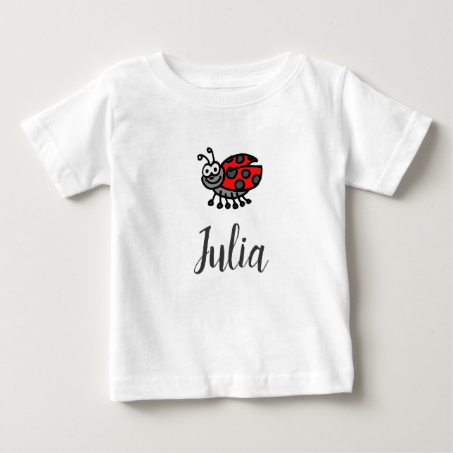 Lil' Ladybug "Ihr Kind hier" personalisiert Baby T-shirt (Vorderseite)