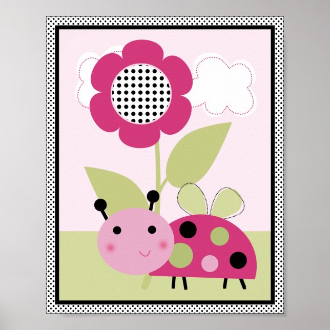 Lil Ladybug mit Polka Dots #2 Kinderzimmer Art Pos Poster (Vorne)