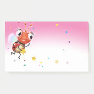Lil Ladybug pink Post-it-Notizblock breit Post-it Klebezettel