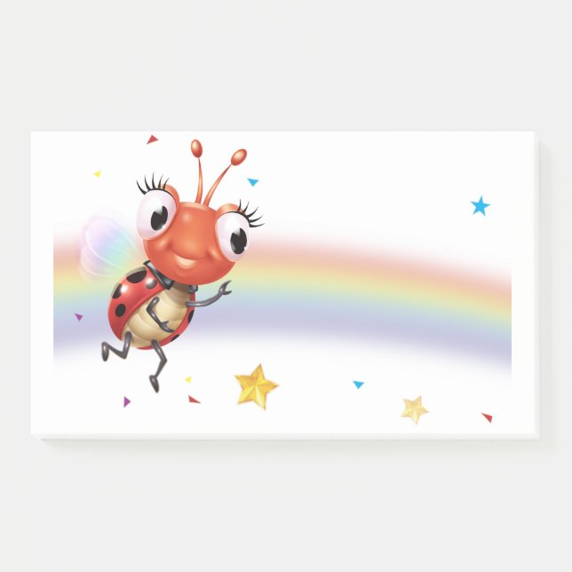 Lil Ladybug Rainbow-weite Post-it-Notizblock Post-it Klebezettel (Vorderseite)
