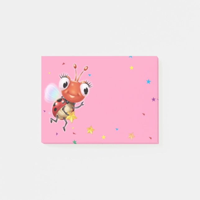 Lil Ladybug rosa Notizblock (Vorderseite)