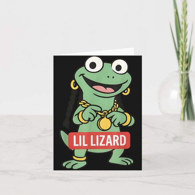 Lil Lizard Funny Lizard Trending Meme Karte (Vorderseite)