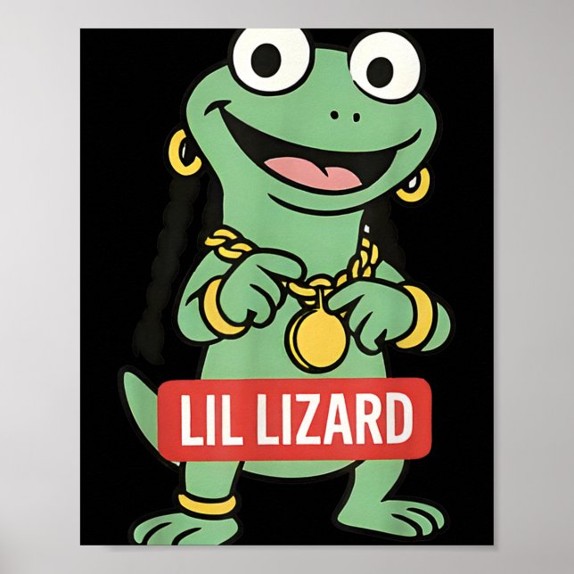 Lil Lizard Funny Lizard Trending Meme Poster (Vorne)