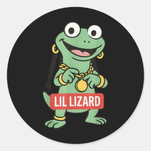 Lil Lizard Funny Lizard Trending Meme Runder Aufkleber
