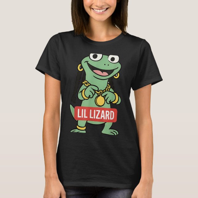 Lil Lizard Funny Lizard Trending Meme T-Shirt (Vorderseite)