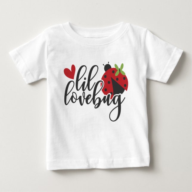 LIL LOVEBUG MIT SCHWARZ UND ROT LADYBUG BABY T-SHIRT (Vorderseite)