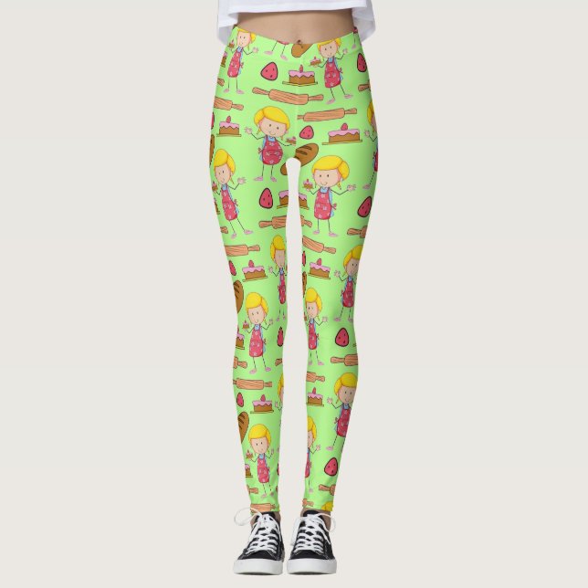 Lil Miss Baker (blassgrün) Leggings (Vorderseite)