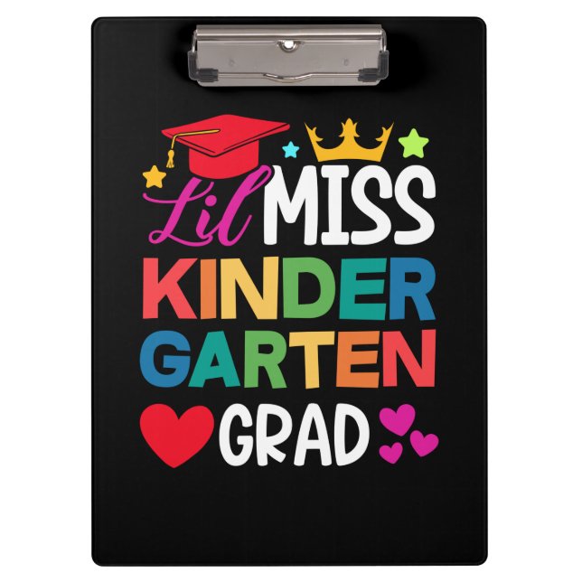 Lil Miss Kindergarten Grad Prek Abschluss Klemmbrett (Vorderseite)