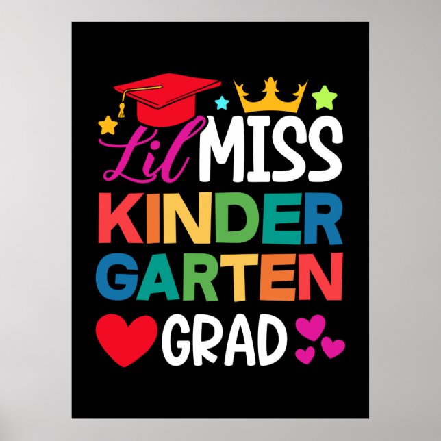 Lil Miss Kindergarten Grad Prek Abschluss Poster (Vorne)