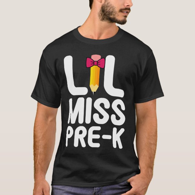 Lil Miss Pre K Cute Pre Kindergarten School T-Shirt (Vorderseite)
