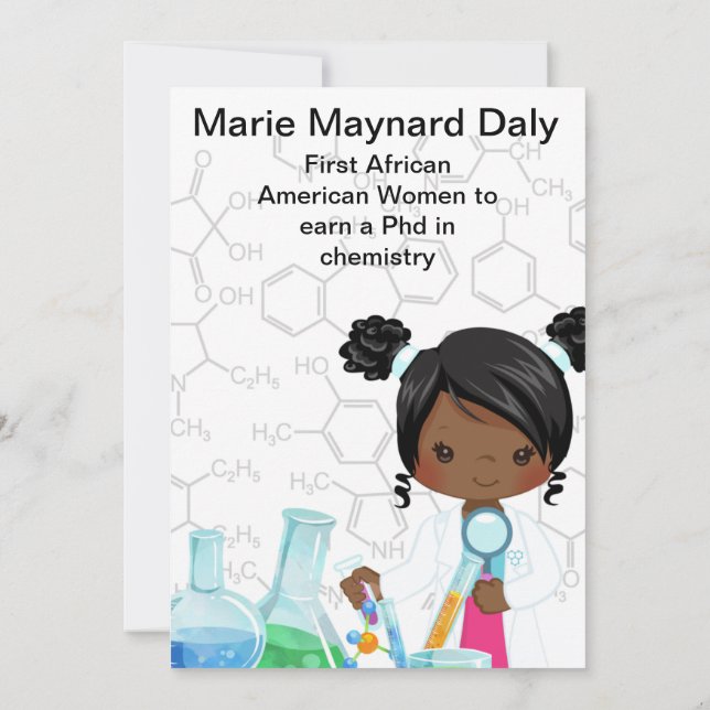 Lil Miss Scientist Birthday Invitation Card (Rückseite)