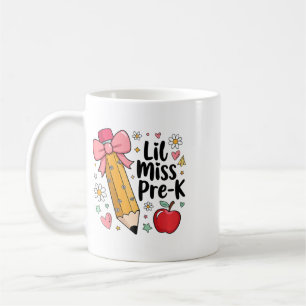 Lil Miss Vorschulkinder Mädchen Bleistift Schleife Kaffeetasse
