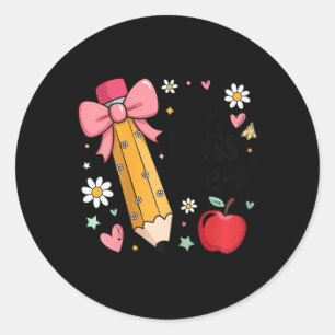 Lil Miss Vorschulkinder Mädchen Bleistift Schleife Runder Aufkleber