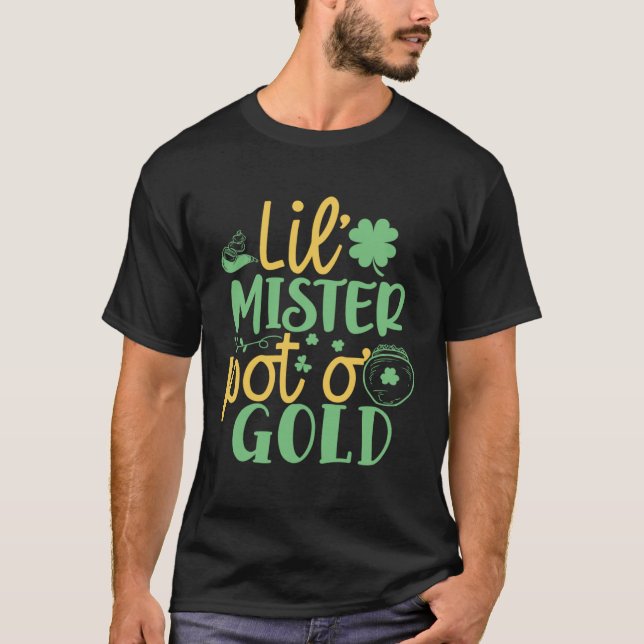 Lil Mister Pot O Boys Gold St Patricks Day Irish T-Shirt (Vorderseite)