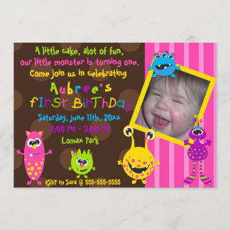 Lil Monster zum ersten Geburtstag. Einladung