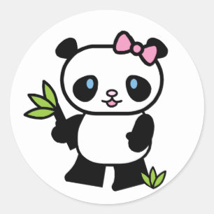 Lil Panda Girl Runder Aufkleber