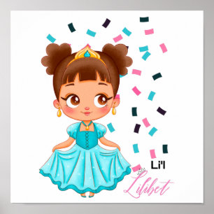 Li'L Princess LILIBET Turquoise Pretty Girly Gift Poster