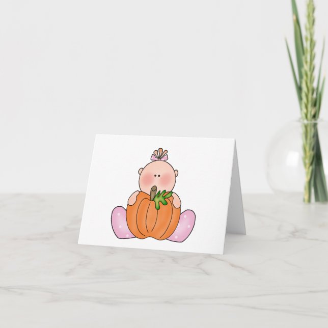 Lil Pumpkin Baby Girl Blank Card Karte (Vorderseite)