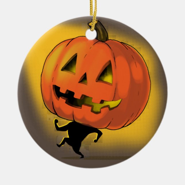 Lil' Pumpkin Head Keramik Ornament (Vorne)