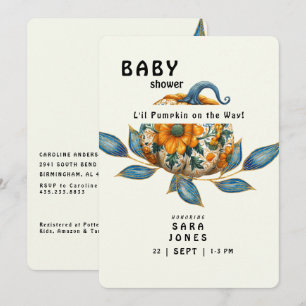L'il Pumpkin on Way Colorful Baby Shower Einladung