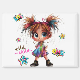 Lil Quirky Girl Wild Child Magnet