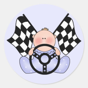 Lil Rennen-Sieger-Baby Runder Aufkleber