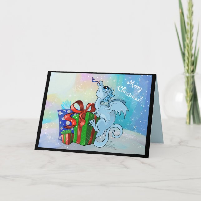 lil Schneeflocke Dragon~Merry Feiertagskarte (Vorderseite)