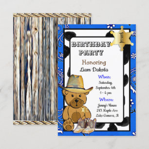 Lil' Sheriff Teddy Bear Cowboy Einladung