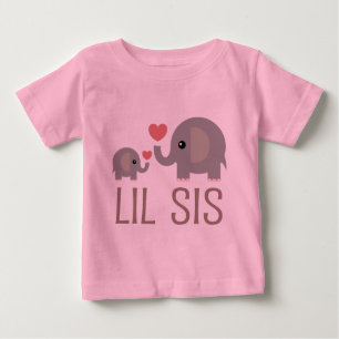 Lil SIS-Elefant-Geschenk-Idee Baby T-shirt