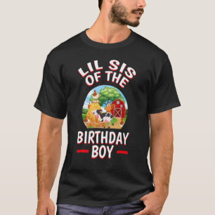 Lil Sis of the Birthday Boy Farm Animal Theme T-Shirt