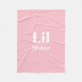 Lil Sister Pink White Girl Fleecedecke