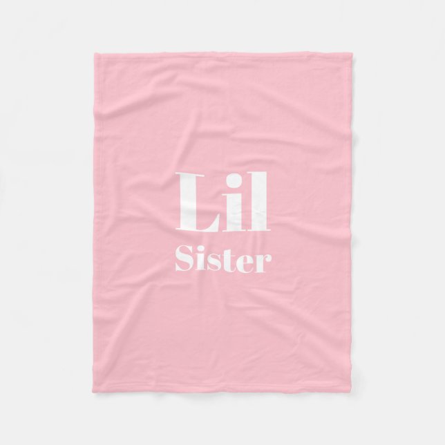 Lil Sister Pink White Girl Fleecedecke (Vorderseite)
