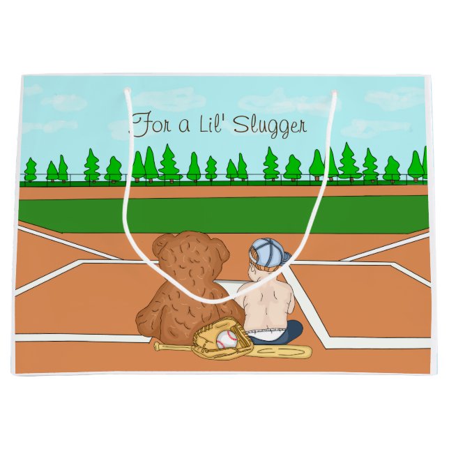 Lil' Slugger Baseball als Kind Große Geschenktüte (Vorderseite)