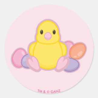 Lil Spring Chick Pattern Runder Aufkleber