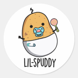 Lil-spuddy Funny Potato Pun Runder Aufkleber