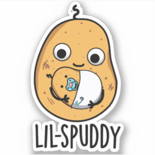 Lil Spuddy Lustiger Kartoffel-Wortwitz  Aufkleber