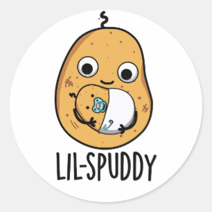 Lil Spuddy Lustiger Kartoffelwitz  Runder Aufkleber