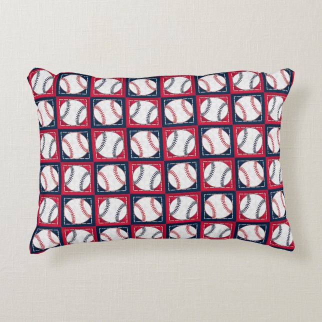 Lil Stitched Baseballs-Accent Throw Kissen (Vorderseite)