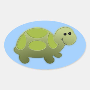 Lil Turtle Ovaler Aufkleber