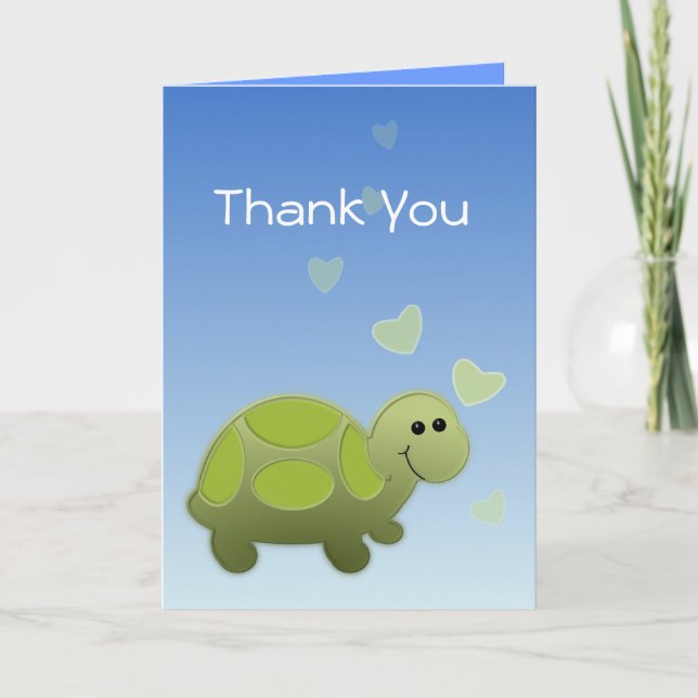 Lil Turtle Vielen Dank Dankeskarte (Vorderseite)