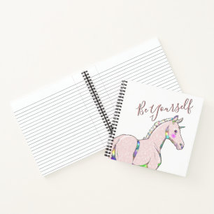 Lil Unicorn Pink Felt (Seien Sie sich selbst) Notizbuch