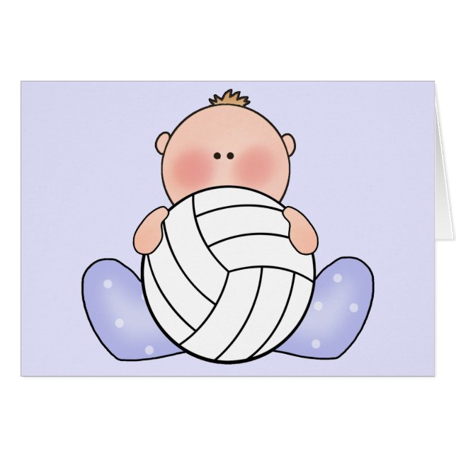 Lil Volleyball Baby Boy Blank Card (Vorderseite (Horizontal))