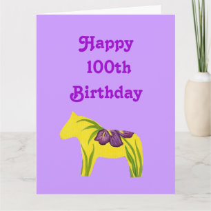 Lila 100. Big Birthday Card von uns allen Karte