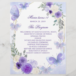 Lila 18 Kerzen und Rose Zeremonie Programm