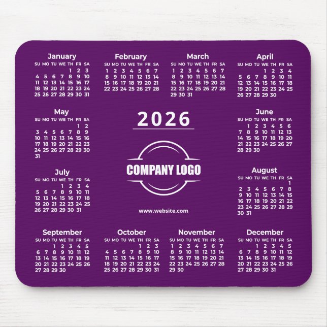 Lila 2026 Werbeunternehmen-Logo Mousepad (Vorne)